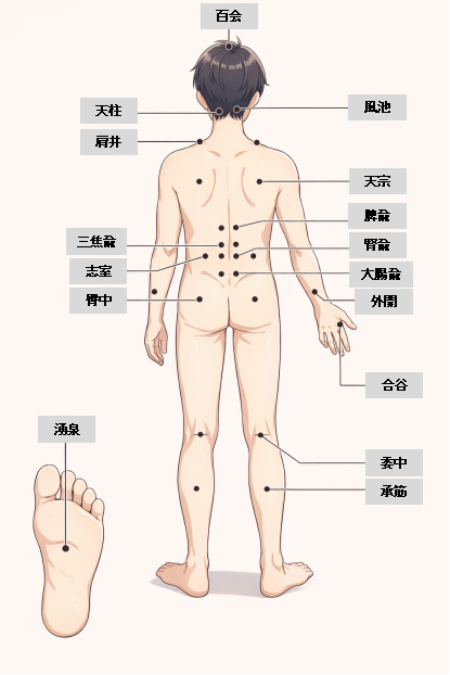 つぼの位置、名称